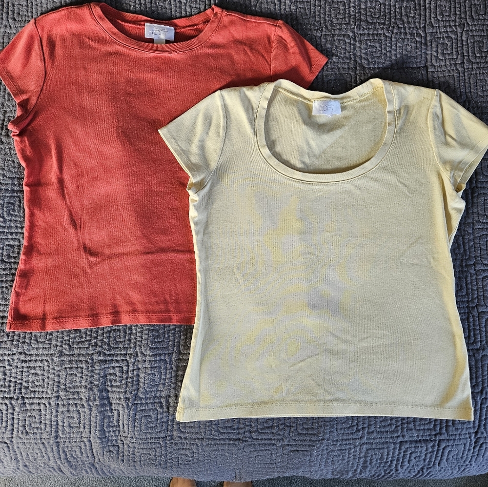 Women's Yellow and Coral T-Shirts